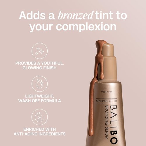 Bali Body Bronzing Serum - Hydrating Anti-Aging Skin Tint with Hyaluronic Acid & Vitamin E | Lightweight & Non-Greasy (30 ml / 1.01 fl oz)
