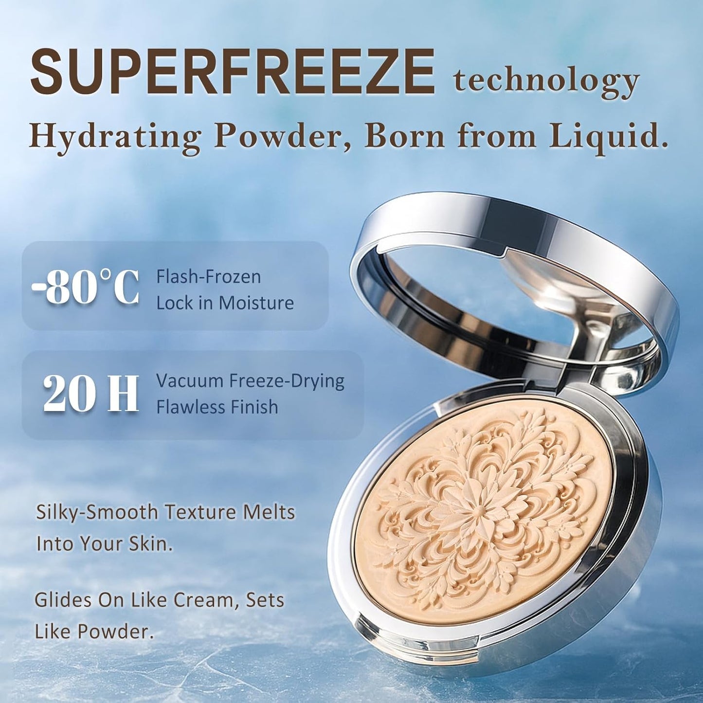 UCANBE Pressed Setting Powder - 2-in-1 Foundation & Oil Control, Hydrating | Long-Lasting Matte Finish (Fair)