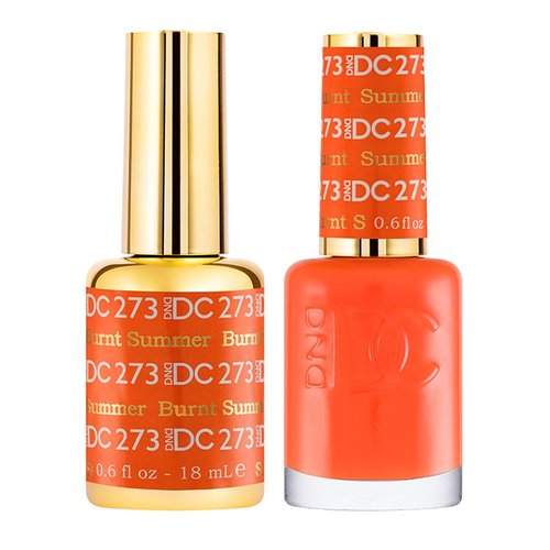 DND DC Gel Polish Set - Orange Collection | UV/LED & Air Dry Chip-Free Duo, 0.5 Fl Oz Each