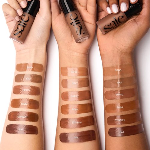 Saie Dew Bronze - Hydrating Liquid Bronzer Stick for Sun-Kissed Glow | Nourishing Contour Makeup - Sand (0.4 oz)