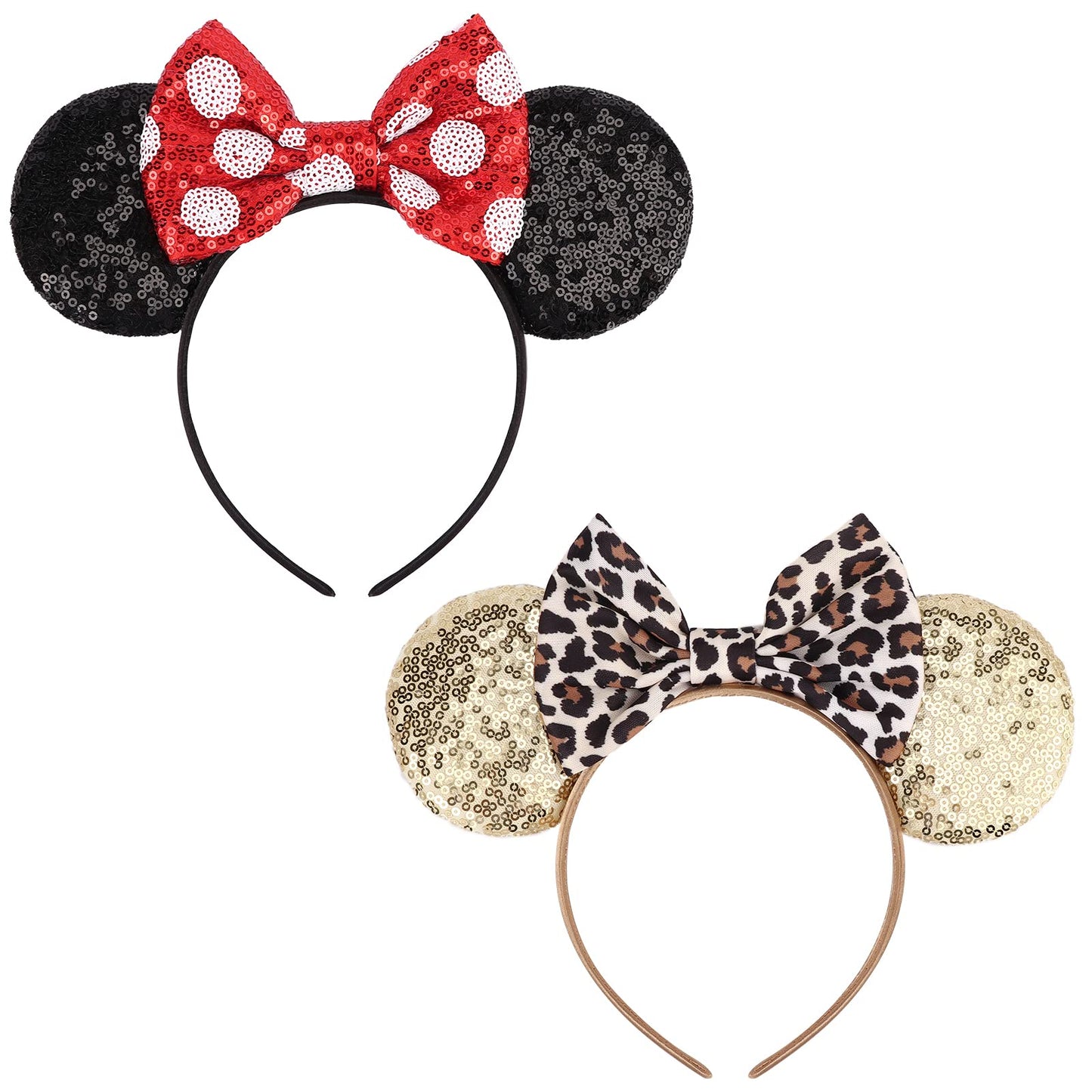 DRESHOW Mouse Ears Bow Headbands Glitter Party Decoration Cosplay Costume for Girls & Women