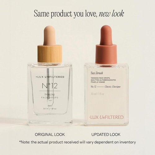 Lux Unfiltered N°12 Sun Struck Bronzing Face Tanning Drops - Gradual Self Tanner for Natural Glow | Vegan & Cruelty Free