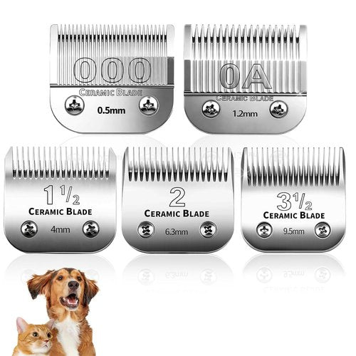 Andis Professional Detachable Ceramic Blades Set - 5 Pcs Compatible with AGC, BDC, BGC Clippers
