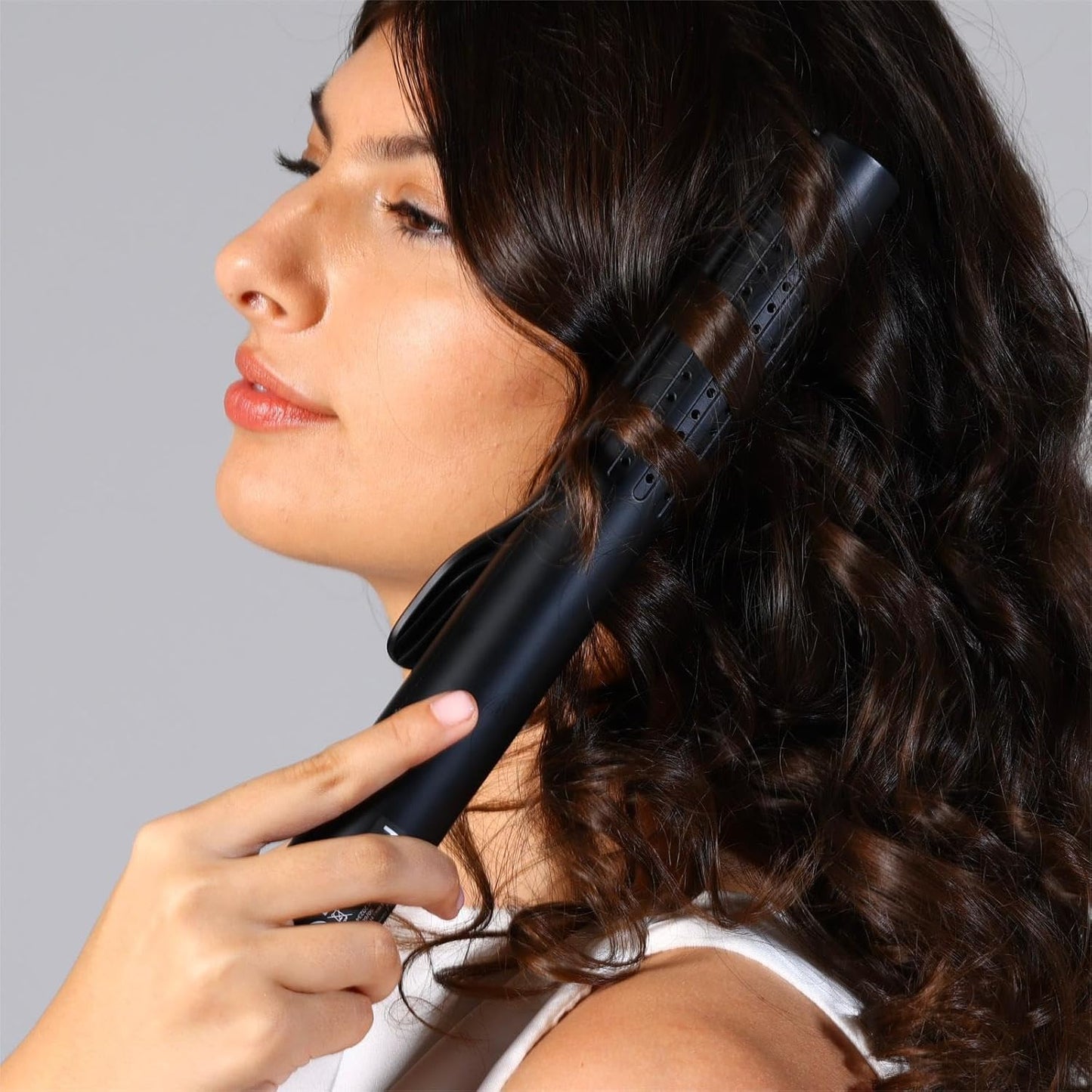 TYMO Airflow Curling Iron - 2 in 1 Flat Iron & Curler with Anti-Scald Technology, 1.25 Inch, Black