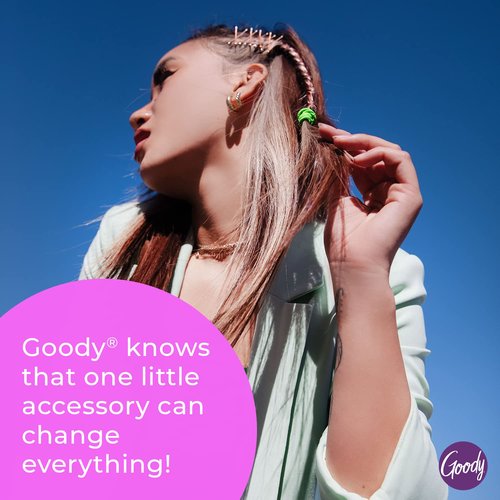 Goody Ouchless Hair Elastics – No Pull, No Breakage, Tangle-Free Hold for Thick, Curly, Coily & Textured Hair – 10 Count, Black & Brown, Long-Lasting Ponytail Holders for Women & Men