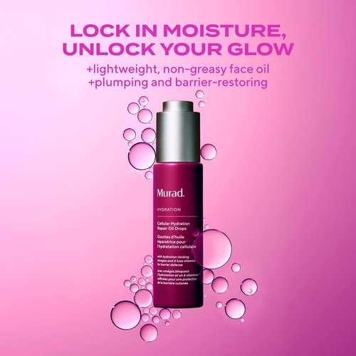 Murad Cellular Hydration Repair Oil Drops - Hydrating Facial Oil for Dry Skin - Boosts Radiance & Smoothness - 1.0 oz