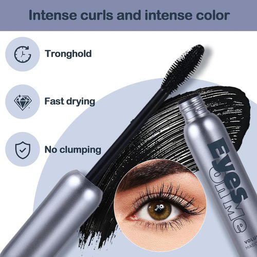 Eyes On Me Waterproof Volumizing Mascara - Long-Lasting Curl & Lift, Smudge-Proof Formula, Jet Black