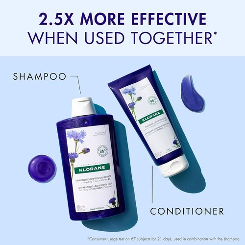 Klorane Purple Conditioner - Plant-Based Formula with Centaury for Brightening Blonde, Gray & White Hair | 6.7 fl. oz.