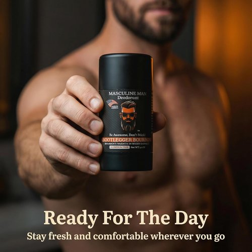 Bootlegger Bourbon Natural Deodorant - Aluminum-Free, Long-Lasting Warm Bourbon Scent, 3.2oz