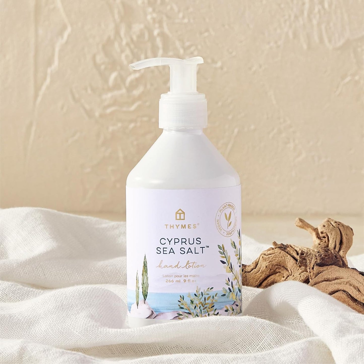 Thymes Moisturizing Hand Lotion - Hydrating Formula with Shea Butter & Aloe Vera | Cyprus Sea Salt, 9 fl oz