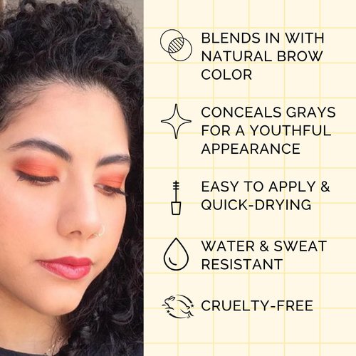 Elizabeth Mott Queen of the Fill Tinted Eyebrow Gel - Volumizing Brow Filler & Setter - Water-Resistant, Dark Medium Brown 4g