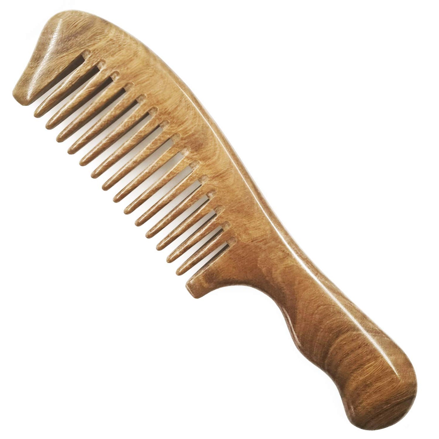 ERZA SCARLET Hair Comb Wooden Wide Tooth Comb for Curly Hair Detangling Wood Green Sandalwood Comb