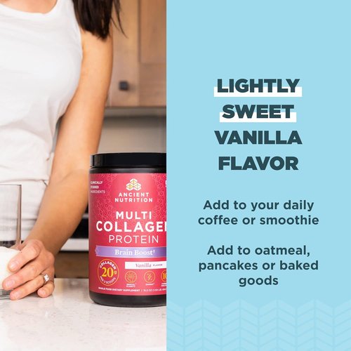 Ancient Nutrition Collagen Powder - Multi Collagen Protein for Skin & Nails | Joint Support, 45 Servings