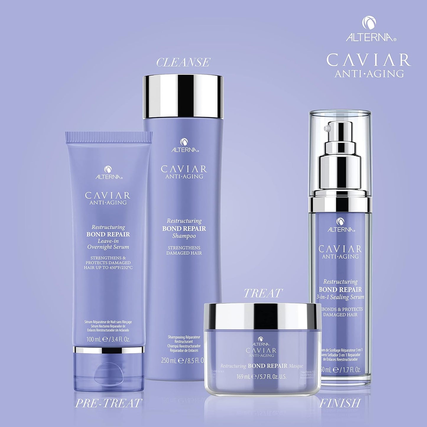 Alterna CAVIAR Anti-Aging Bond Repair Shampoo - Strengthens & Protects Brittle Hair | Sulfate Free