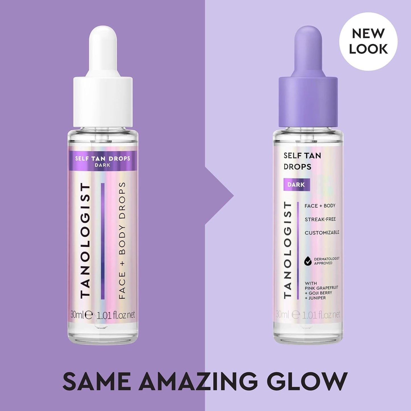 Tanologist Dark Self Tan Drops - Streak-Free Body & Face Tanning Solution | Vegan, 1.01 fl. oz/30 ml