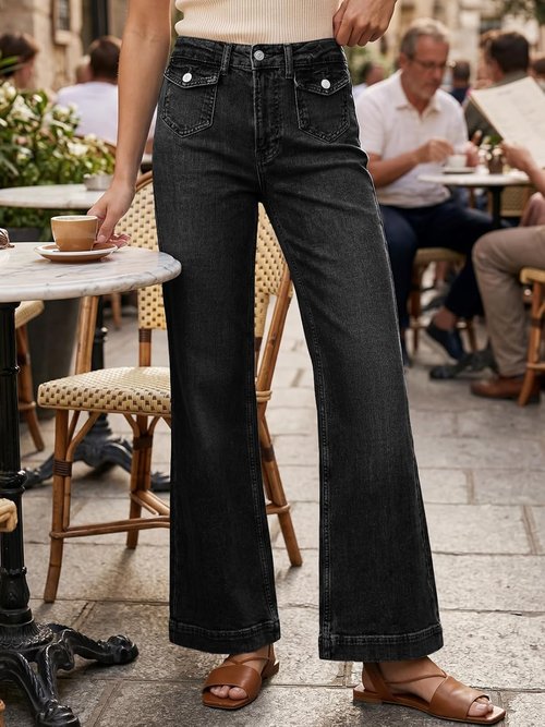 Cicy Bell Women's High Waisted Wide Leg Jeans - Casual Summer Baggy Denim Pants with Pockets