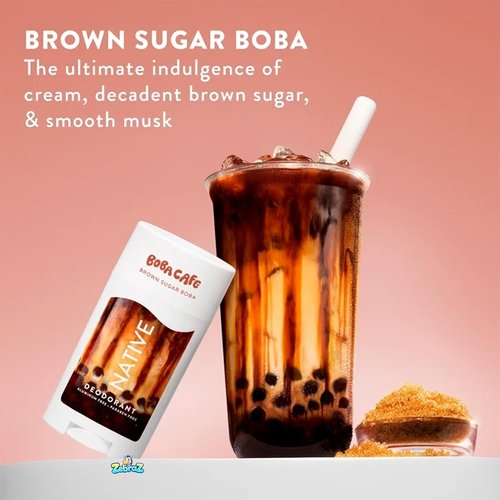 Native Aluminum-Free Deodorant - Limited Edition Brown Sugar Boba | 72-Hour Odor Protection, 2.65oz (Pack of 2)