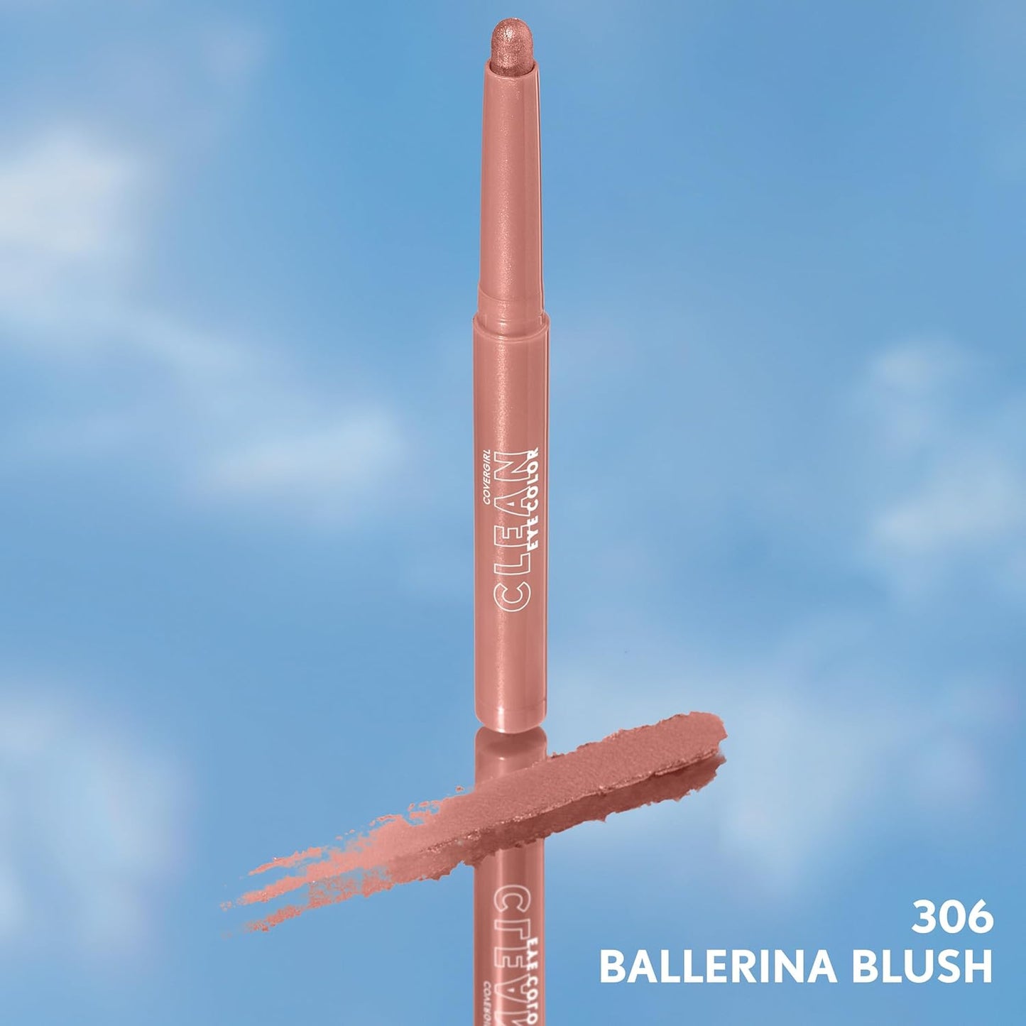 CoverGirl Clean Eye Color Eyeshadow Sticks - Ballerina Blush, Ultra Creamy & Smudge-Proof, 0.05oz