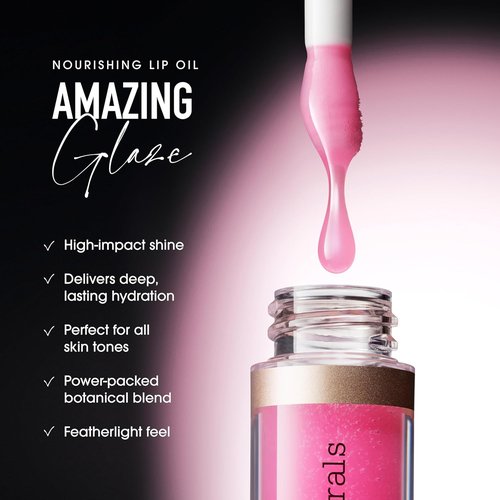 bareMinerals Nourishing Lip Oil - Ultra-Hydrating, Non-Sticky Formula with 9 Botanical Oils & Hyaluronic Acid for Soft, Smooth Lips