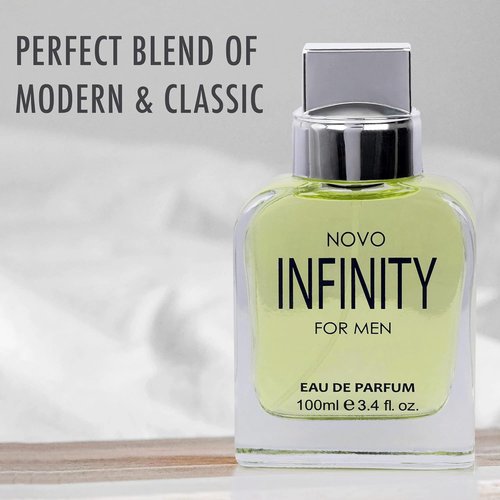 NovoGlow Novo Infinity Eau De Parfum for Men - 3.4 Fl Oz | Refreshing Citrus & Floral Scent