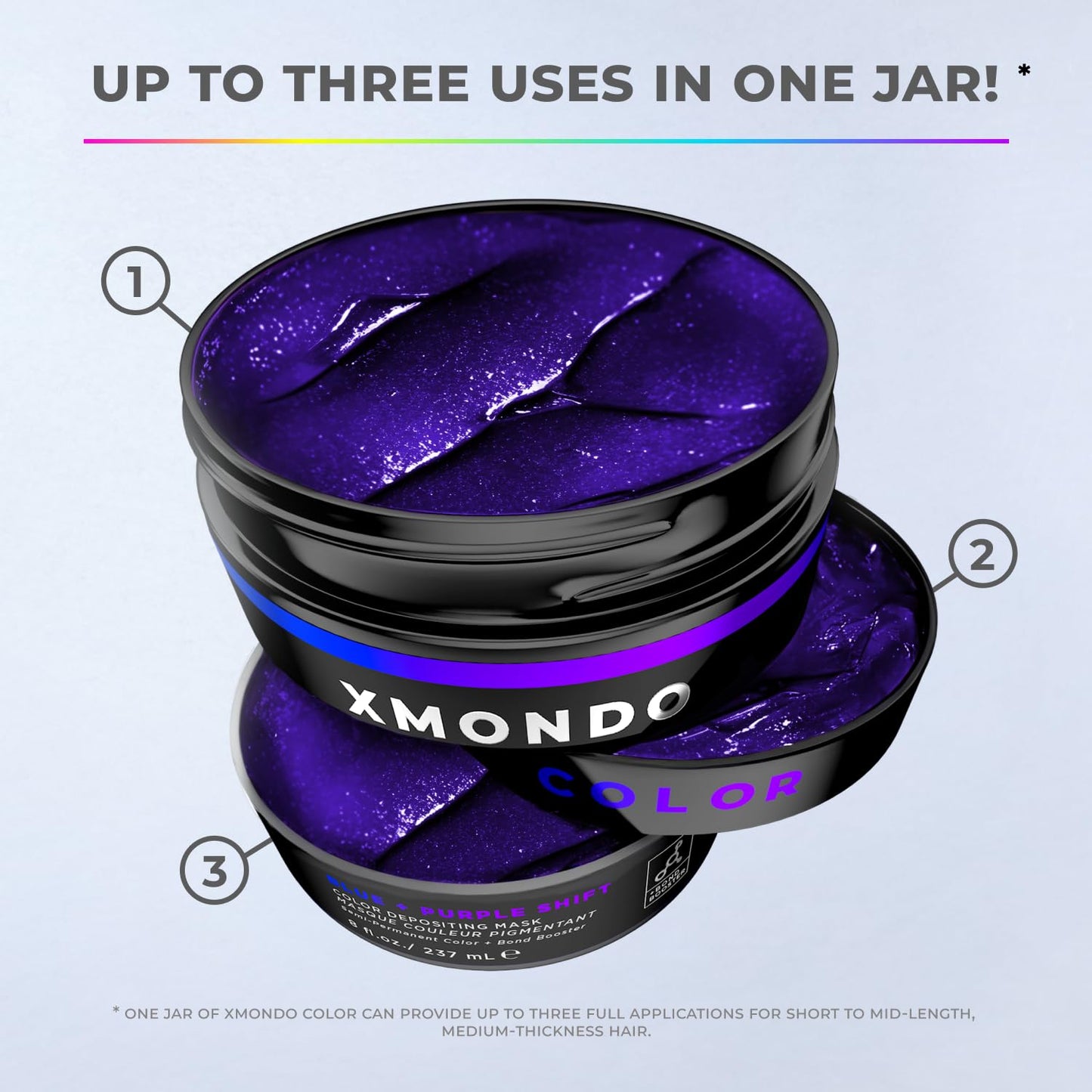 XMONDO Color Blue & Purple Shade Shift - Bond Booster & Hyaluronic Acid Hair Dye, 8 oz