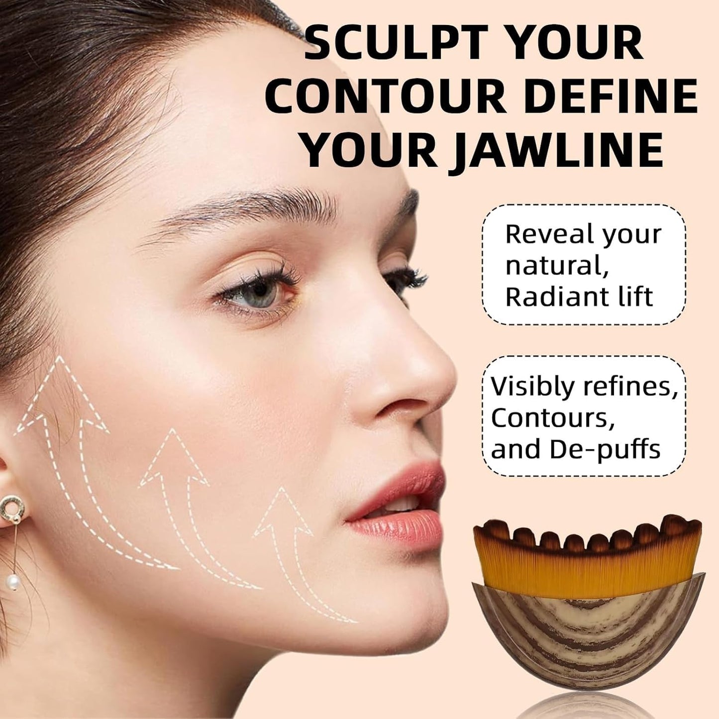 Skiennix Lymphatic Contour Face Brush - Sculpting Tool for Anti-Puffiness & Skin Glow | 1 Piece