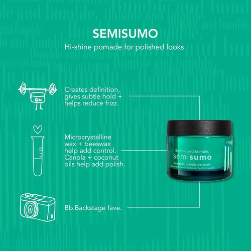 Bumble and bumble. Semisumo Hi-Shine Hair Pomade - Definition & Anti-Frizz | 1.5 Ounce for All Hair Types