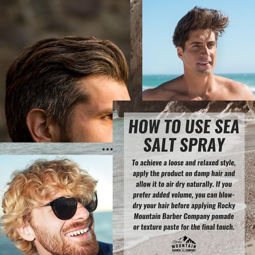 Rocky Mountain Barber Company Sea Salt Spray for Men - Volume, Texture & Light Hold - 8 oz