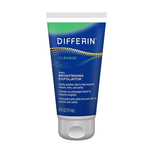 Differin Face Scrub - Daily Brightening Exfoliator for Acne-Prone Skin | 6 Fl Oz, Green