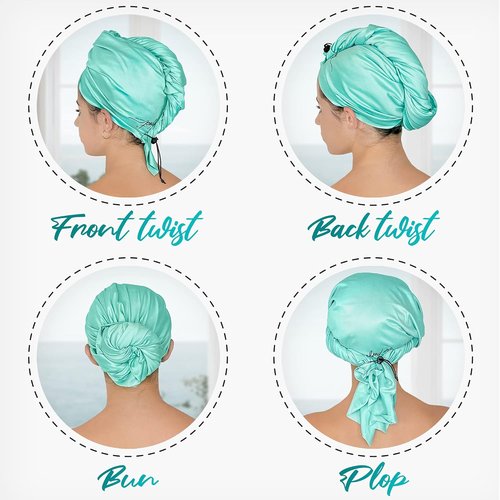 **THE PERFECT HAIRCARE Microfiber Hair Plopping Towel Set - Super Absorbent Anti-Frizz Wrap & 2 Curl Scrunching Towels for Fast Drying**