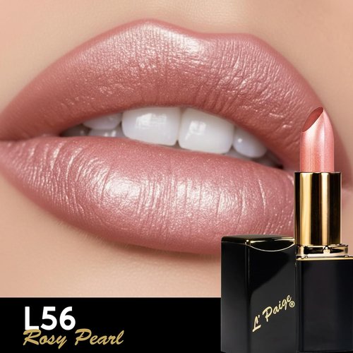 L'Paige Designer Lipstick - Rosy Pearl Hydrating Color | Moisturizing, Long-Lasting Formula, Shade L56
