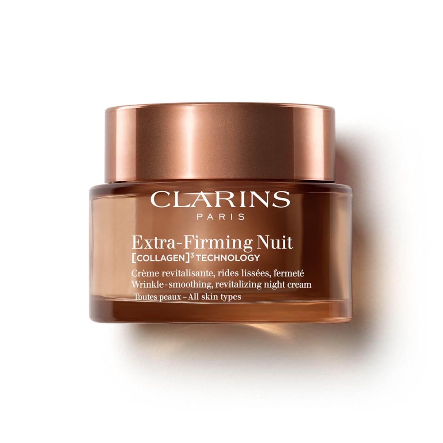 Clarins Extra-Firming Night Moisturizer - Anti-Aging Cream with Collagen & Niacinamide | Refillable | 1.7 Ounces