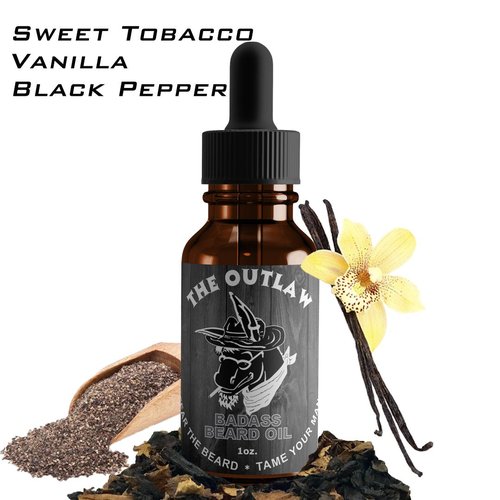 Badass Beard Care Beard Oil - The Outlaw Scent, 1 oz | All-Natural Formula for Soft, Healthy Beards