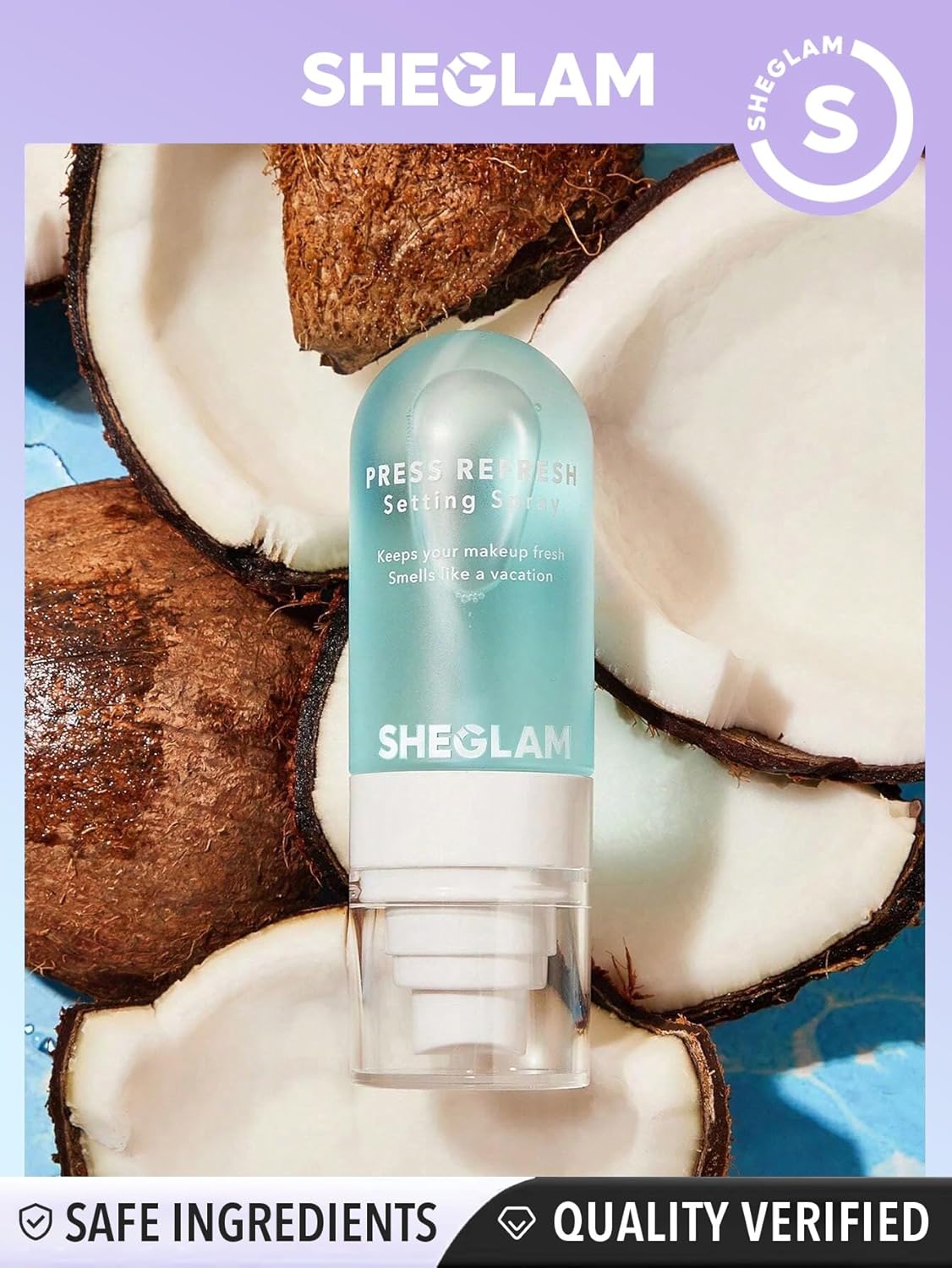 SheGlam Press Refresh Setting Spray - Moisturizing, Long-Lasting Oil Control | Non-Greasy Green