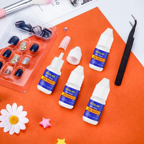 Nail Glue,Nail Glue for Acrylic Nail Tip 12 Bottles Professional False Nail Glue Extension Tips for Broken Adhesive Super for Press on Adhesive with Glass Files