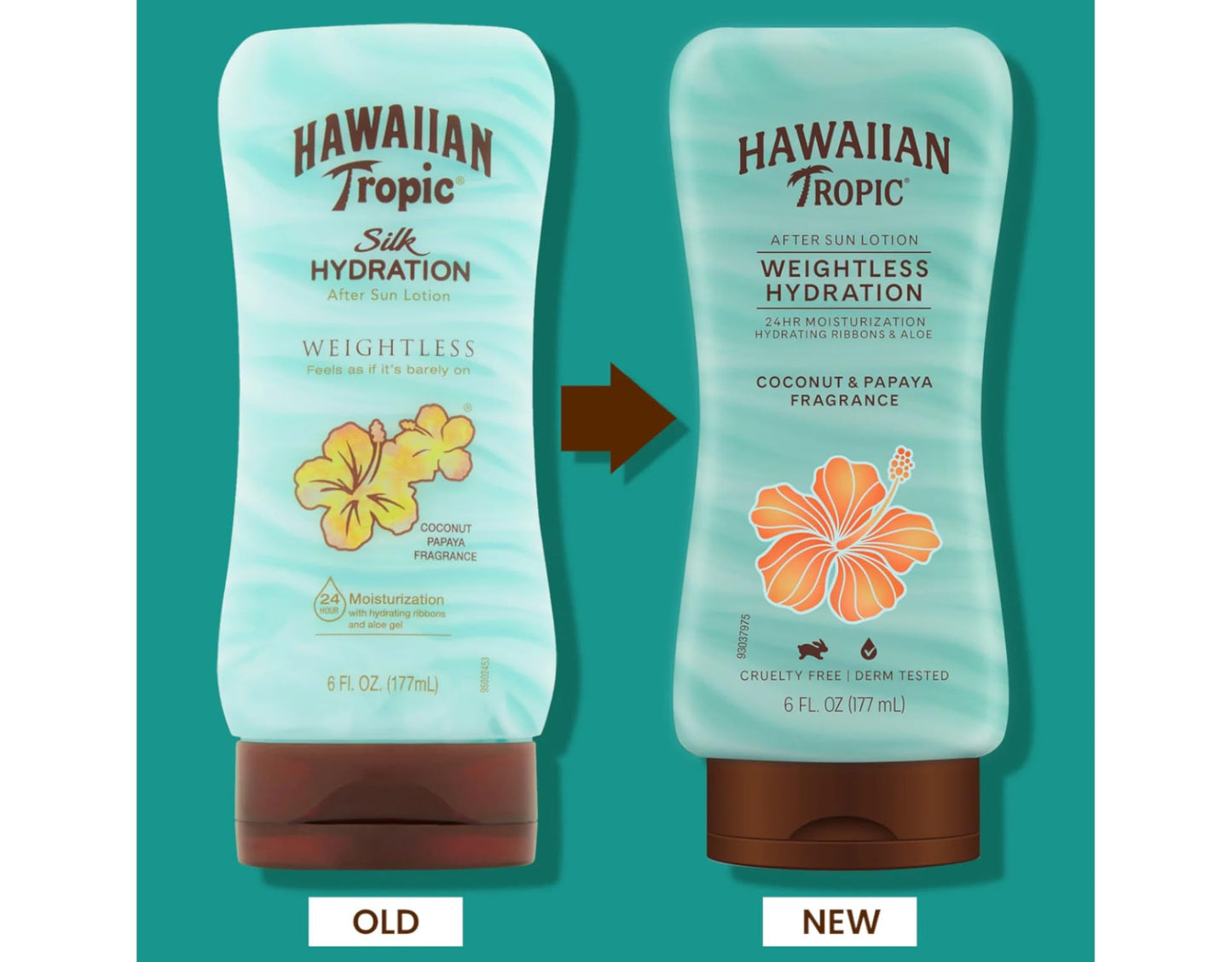 HAWAIANN TROPIC Silk Hydration Weightless After Sun Gel Lotion With Hydrating Aloe And Gel Ribbons, Clear, 6oz