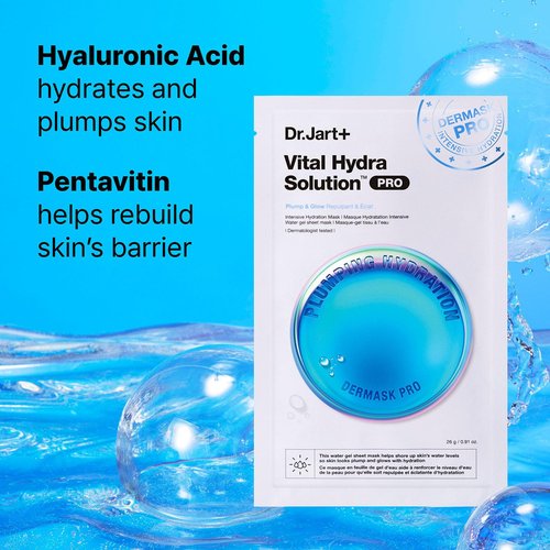 Dr.Jart+ Dermask Vital Hydra Solution | Hydrating Korean Face Mask with Hyaluronic Acid for Radiant Skin