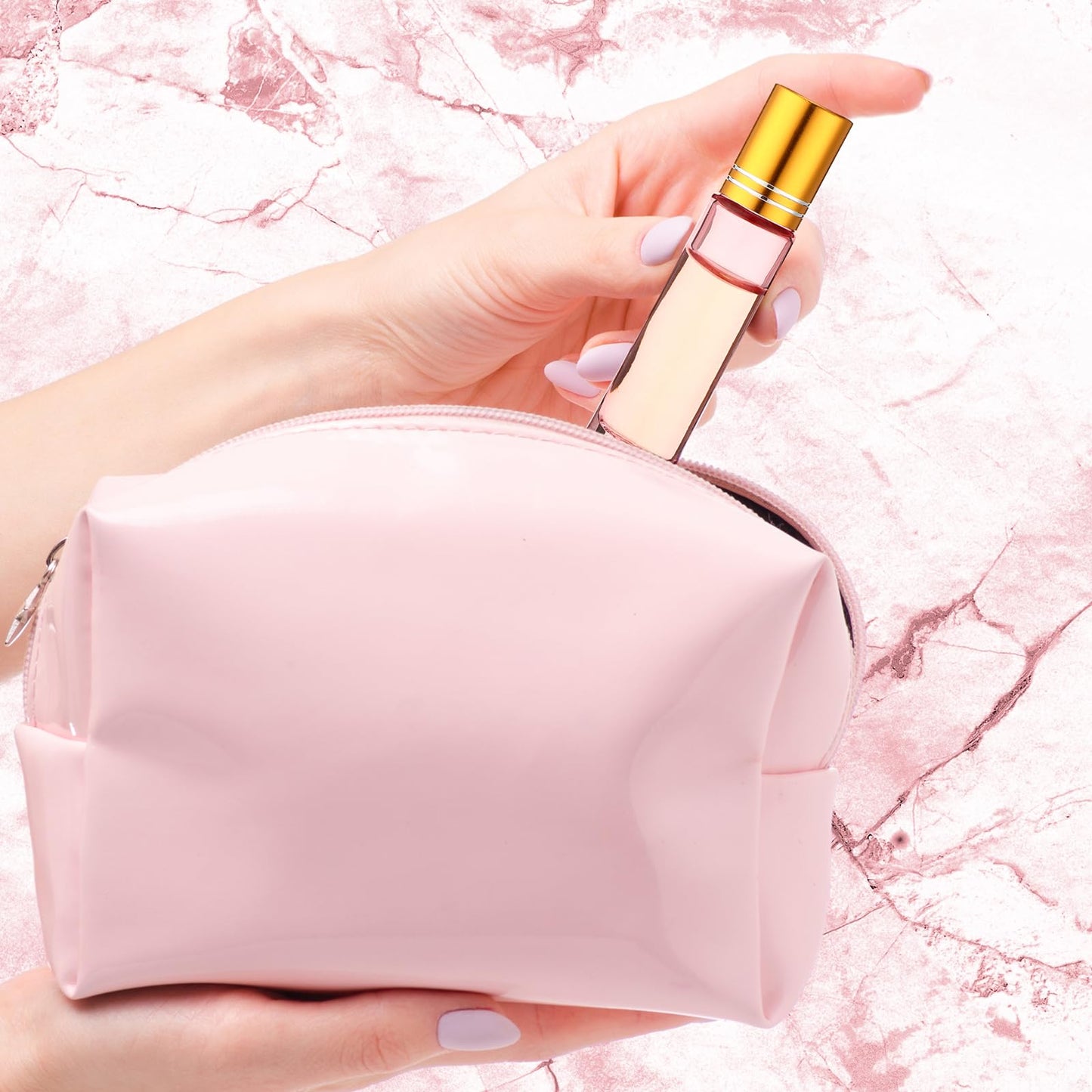 Sumind 150 Pcs Essential Oil Roller Bottles 10 ml Glass Empty Roll on Bottles with Stainless Steel Balls Leak Proof with 5 Funnel for Travel Essential Oil(Pink)