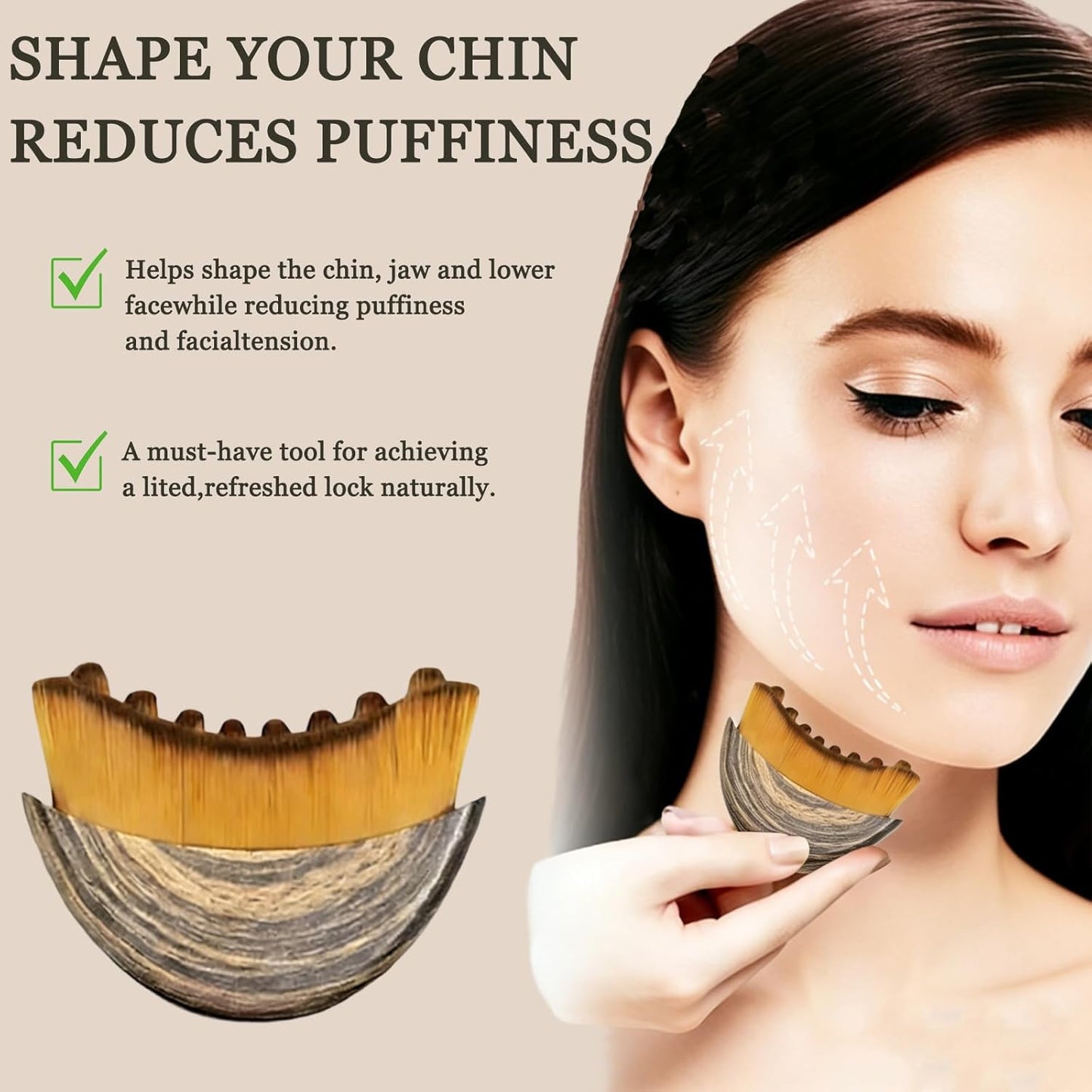Skiennix Lymphatic Contour Face Brush - Sculpting & Detox Brush for Anti-Puffiness | All Skin Types