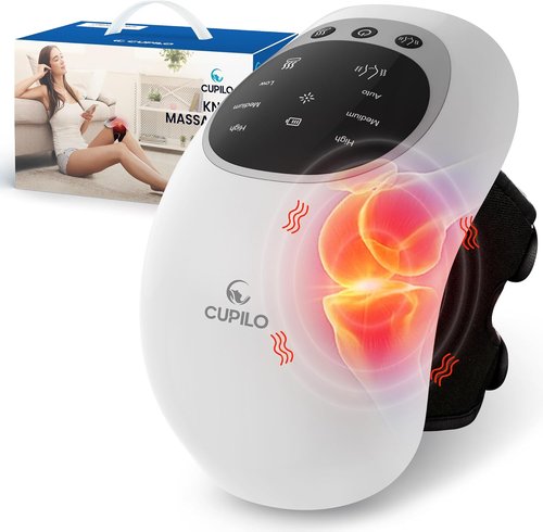 FSA Eligible Knee Massager with Heat and Red Light for Pain Relief, HSA Eligible Cordless Knee Massager with Vibration for Comfort & Relaxation, Gift for Mom, Dad, Grandma & Grandpa, Seniors