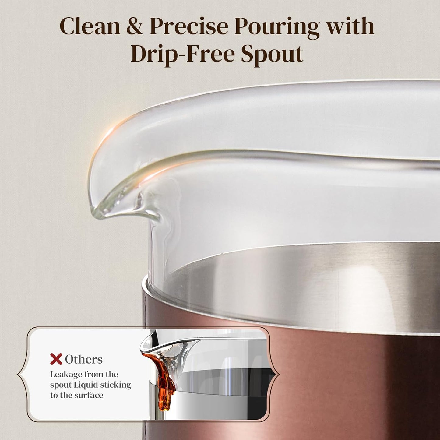 Veken French Press Coffee Maker 21oz 0.6 L, Single Serve Small Pot, Heat Resistant Thickened Borosilicate Glass, Stainless Steel Brewer, Cold Brew Cafetera Teapot for Kitchen Travel Camping, Copper