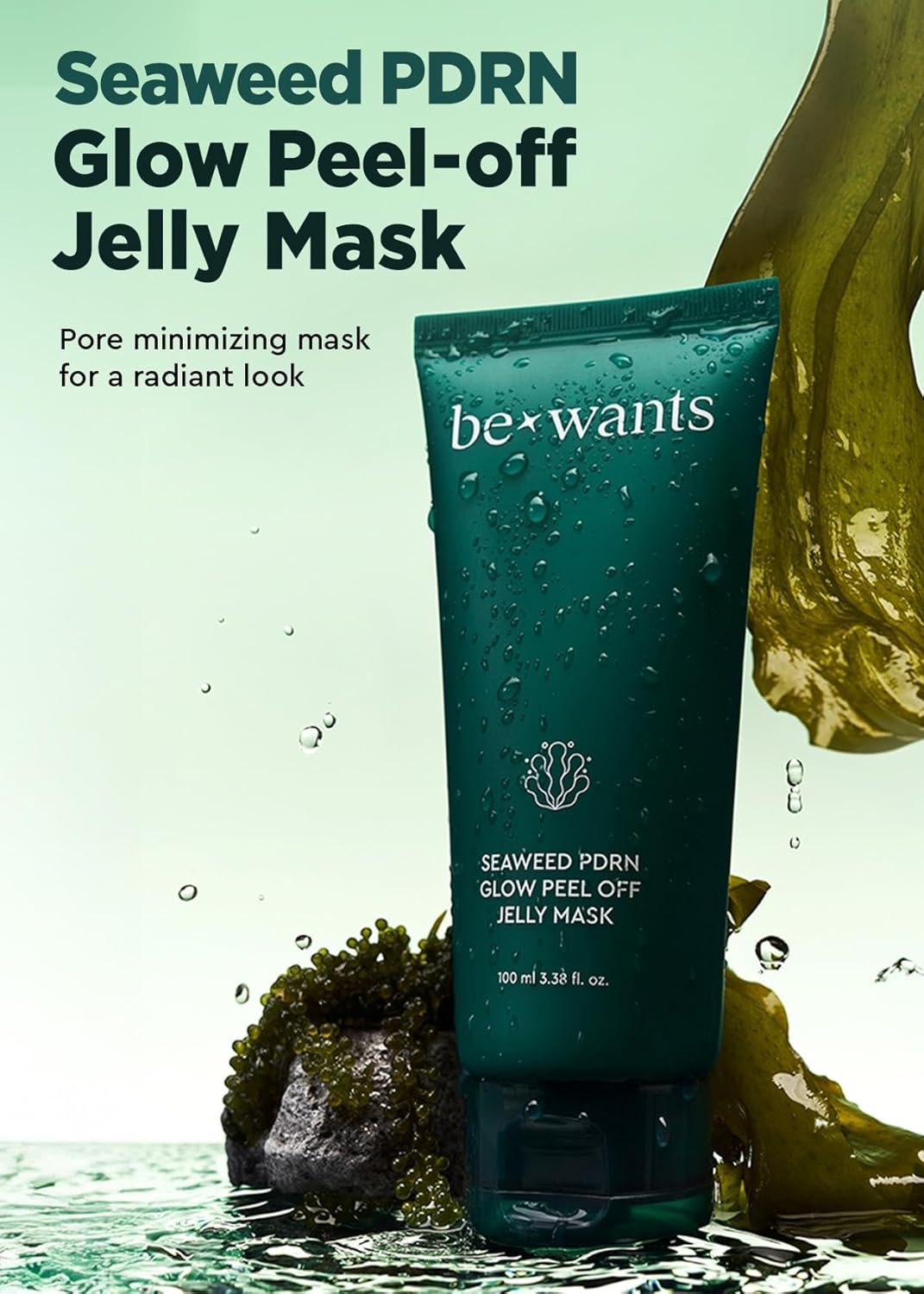 Bewants Seaweed PDRN Glow Peel Off Jelly Mask - Pore Minimizing Vegan Skincare for Korean Glass Skin | 3.38 fl oz