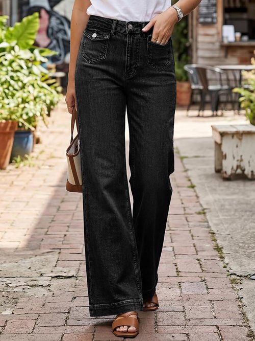 Cicy Bell Women's High Waisted Wide Leg Jeans - Casual Summer Baggy Denim Pants with Pockets