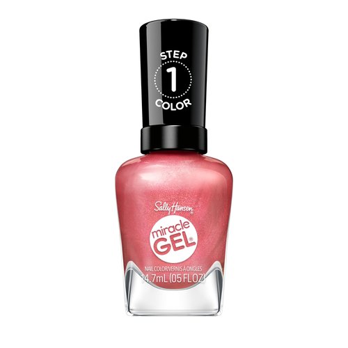Sally Hansen Miracle Gel Supercharged Pinks Nail Polish | Salon Quality Gel-Like Formula, Two-Step System, No UV Light Needed, Long Lasting | 254 Go Hard or Glow Home | Rosey Pearl Nail Color