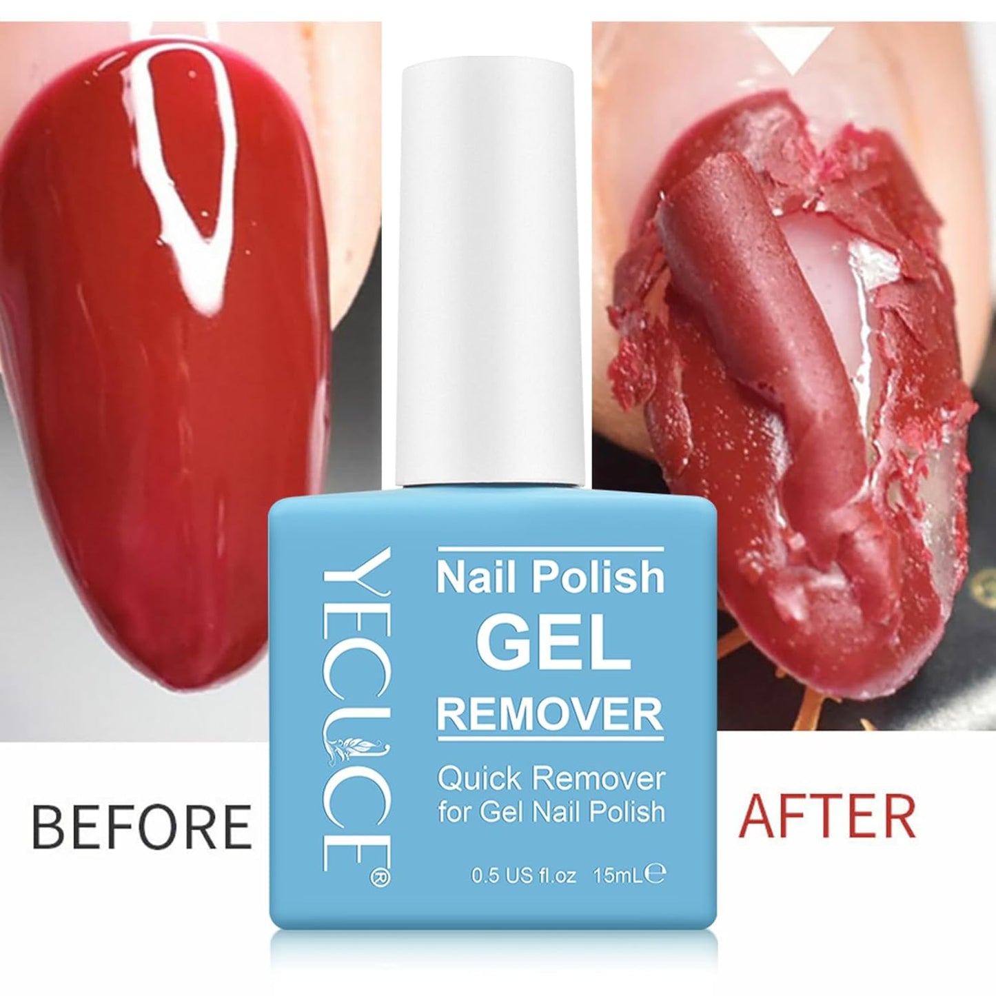 Skiennix Gel Nail Polish Remover - Quick & Easy 2-Minute Formula | 15ml, No Foil Needed