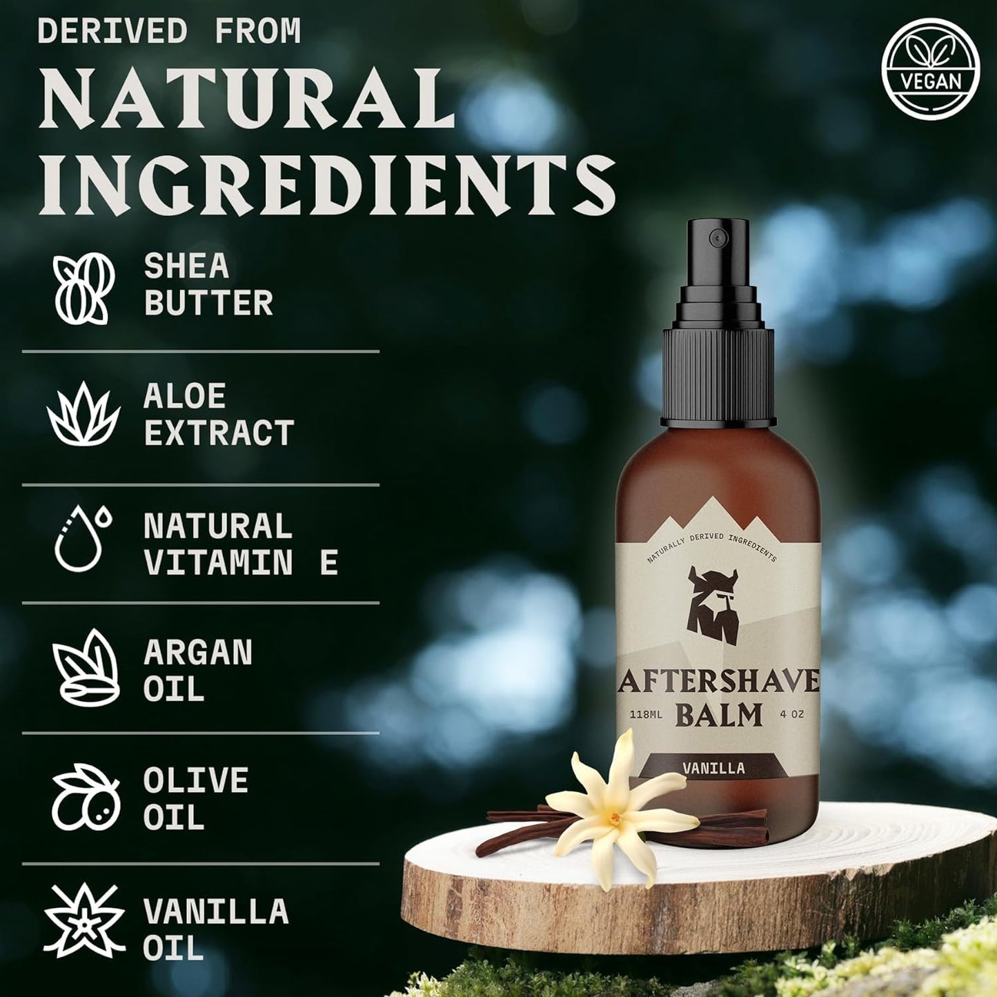 Striking Viking Aftershave Balm - Hydrating Vanilla Lotion for All-Day Cooling Comfort | 4 Fl Oz