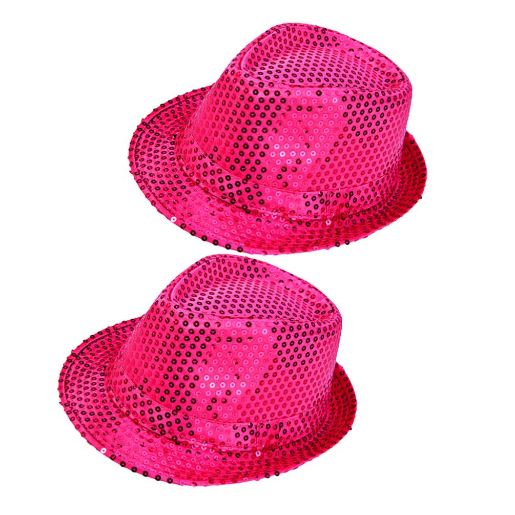 2pcs Halloween Halloween Jazz Hat Womens Hat Girls Outfits Sequins Dress up Hats Hat for Men Costume Hat for Adults Party Hat Clothing Sun Visor Straw Fedora