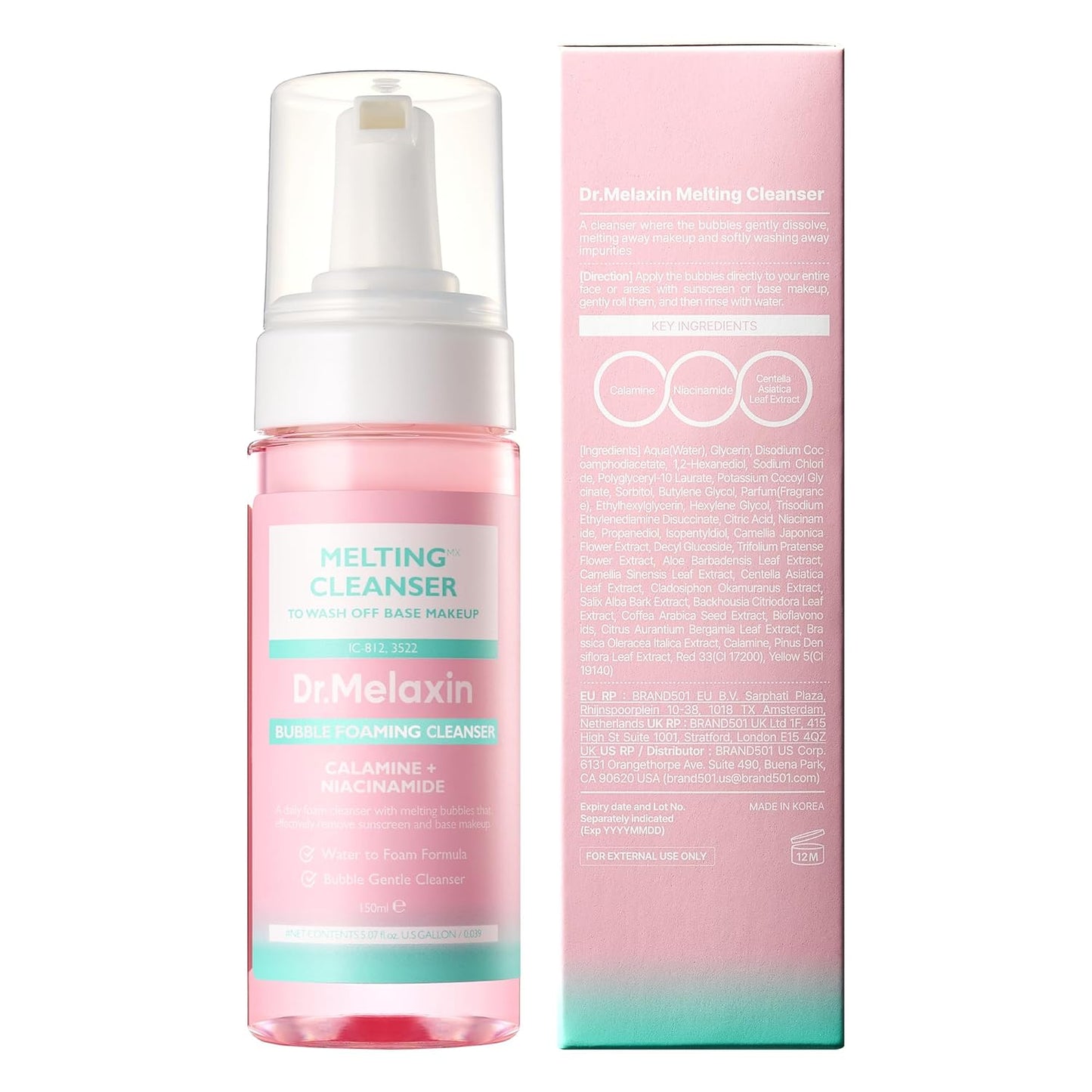 Dr. Melaxin Melting Cleanser - Hypoallergenic Makeup Remover with Quick Bubble, 150ml