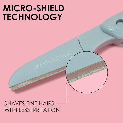 JAPONESQUE Dermaplaner Facial Razors - 3-Piece Eyebrow & Hair Removal Kit | Multicolor Blades