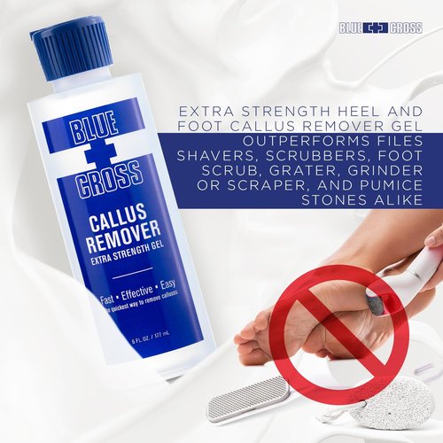 Blue Cross Callus Remover Gel - Extra Strength Foot Care for Smooth Heels | 6oz